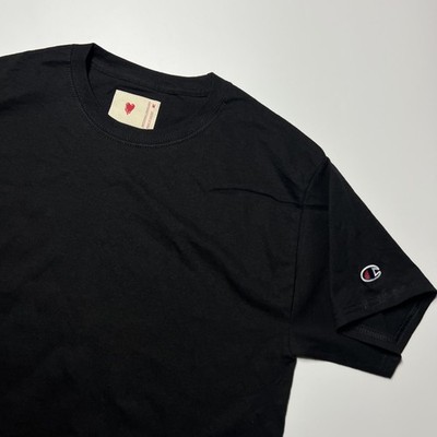 Emotionally Unavailable X Champion Short Sleeve Black Shirt Embroidered Logo New