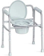HOMLAND 3-in-1 Bedside Commode with Sturdy Dual-Crossbar Support (1555)
