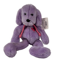 VTG Gund HOT SHOT PUPPY Dog Plush Purple Pink 10 Stuffed Animal 1461 w/ Tags