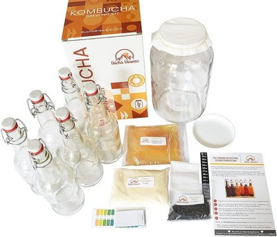 Deluxe Kombucha Starter Kit with Kombucha SCOBY & Starter Tea, Full Kombucha Kit