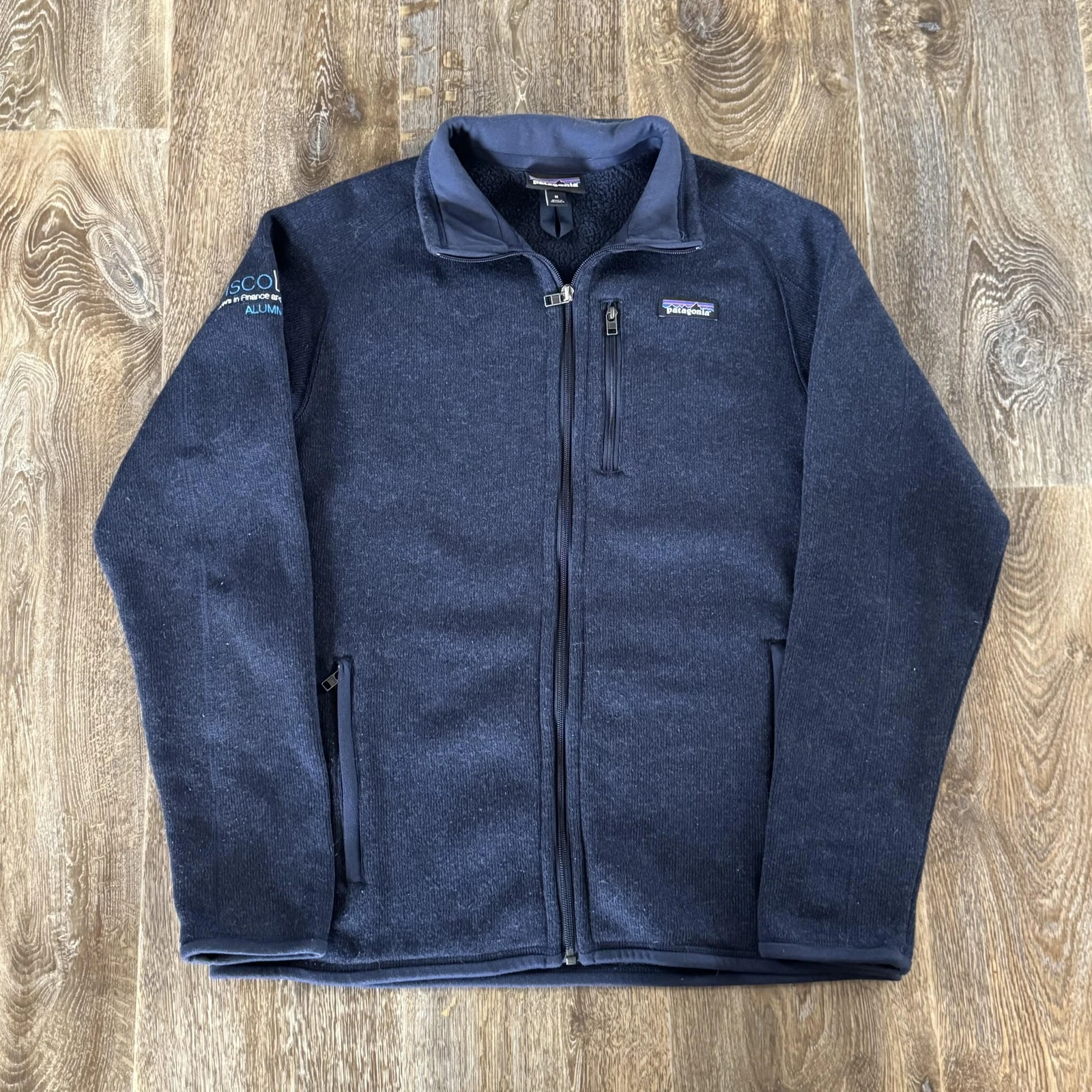 Patagonia Better Sweater Jacket Mens Medium Blue Full Zip Fleece Finance Cisco