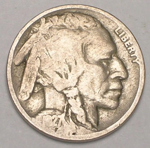 1927 Buffalo Indian Head Nickel 5 Cents Coin F