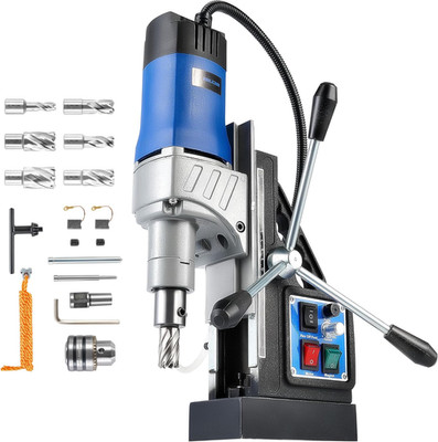 Mag Drill Press with 6 Drill Bits, 1550W Portable Magnetic Press with 2'' Boring 