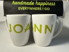 Joann Fabrics Store Mug, White Coffee Cup With Green Joann Logo, NEW