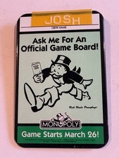 1990s🇺🇸MONOPOLY GAME/McDonald's Employee Name Tag/Badge/JOSH/FAST FOOD 👀LQQK