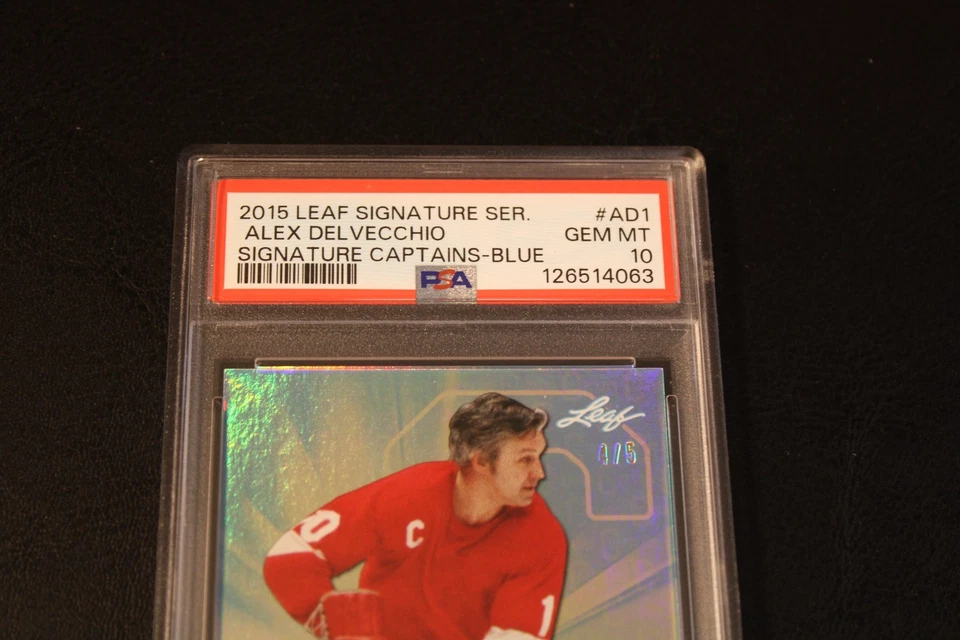 2015 Leaf Signature Series -Captians Auto - Alex Delvecchio 4/5 -PSA GEM MINT 10 - Image 3 of 4