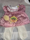 Vintage Cabbage Patch Kids/Doll Clothes Cornsilk Dress & Tights (255)