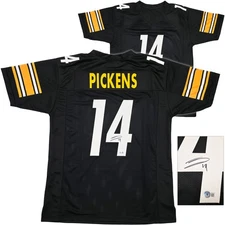 SALE! Pittsburgh Steelers George Pickens Signed Black Jersey Beckett