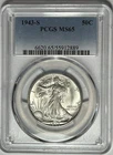 1943 S WALKING LIBERTY HALF DOLLAR PCGS MS 65