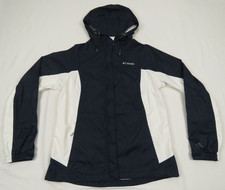 NWOT Columbia Waterproof Omni Tech Breathable Blue Hooded Full Zip Coat Jacket L