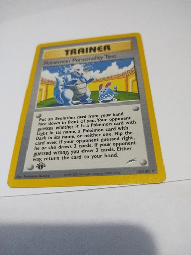 1st Edition Pokemon Personality Test 102/105 TRAINER Neo Destiny Pokemon Card