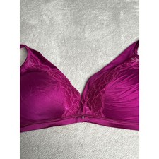 Maidenform Fit to Flirt Wirefree Plunge All-Over Lace Bra Berry Pink XL DM7962