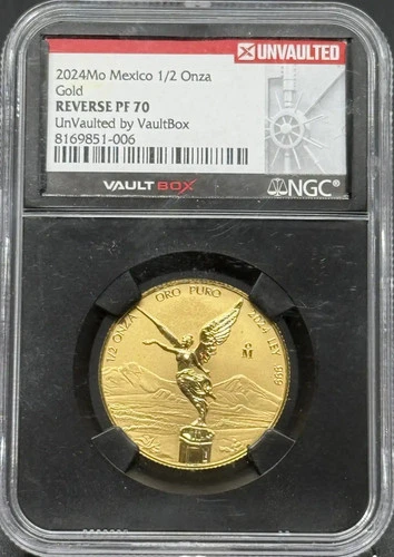 2024 MEXICO Gold 1/2 ONZA Reverse Proof NGC PF-70 Mo