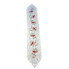Cardinal Embroidered Table Runner Cardinal & Holly Christmas 69"x13 1/4"
