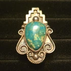 Vintage Navajo Sterling Silver Turquoise Ring Size 8 Native American
