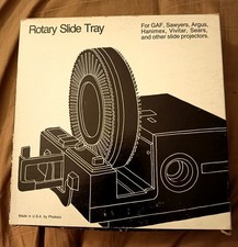 Vintage Sawyer's ViewMaster Rotary 100 Slide Tray Carousel lot of 7 with boxes.