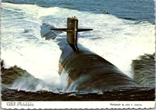 USS Philadelphia Postcard – Vintage Naval Submarine Art