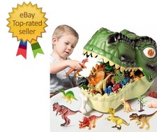 45PCS Dinosaur Toy Playset for Kids   Jurassic Figures with Eggs, Trees  Fences