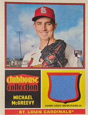 Topps 2025 Heritage High Number Michael McGreevy RC Relic #CCR-MM Cardinals