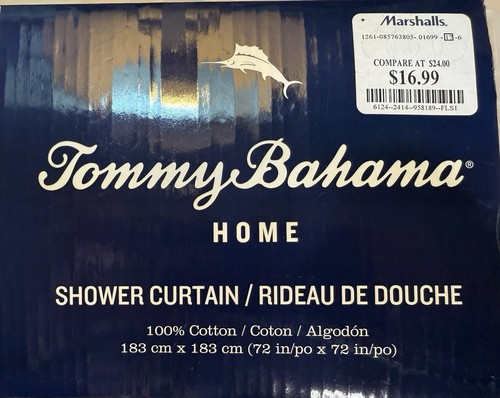 Tommy Bahama 72x72 Fabric Shower Curtain Tropical Botanical Turquoise Only $15 - Picture 6 of 11