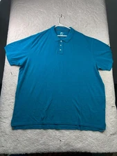JCP Men's Polo Shirt Blue 3XL Cotton Short Sleeve Classic Fit