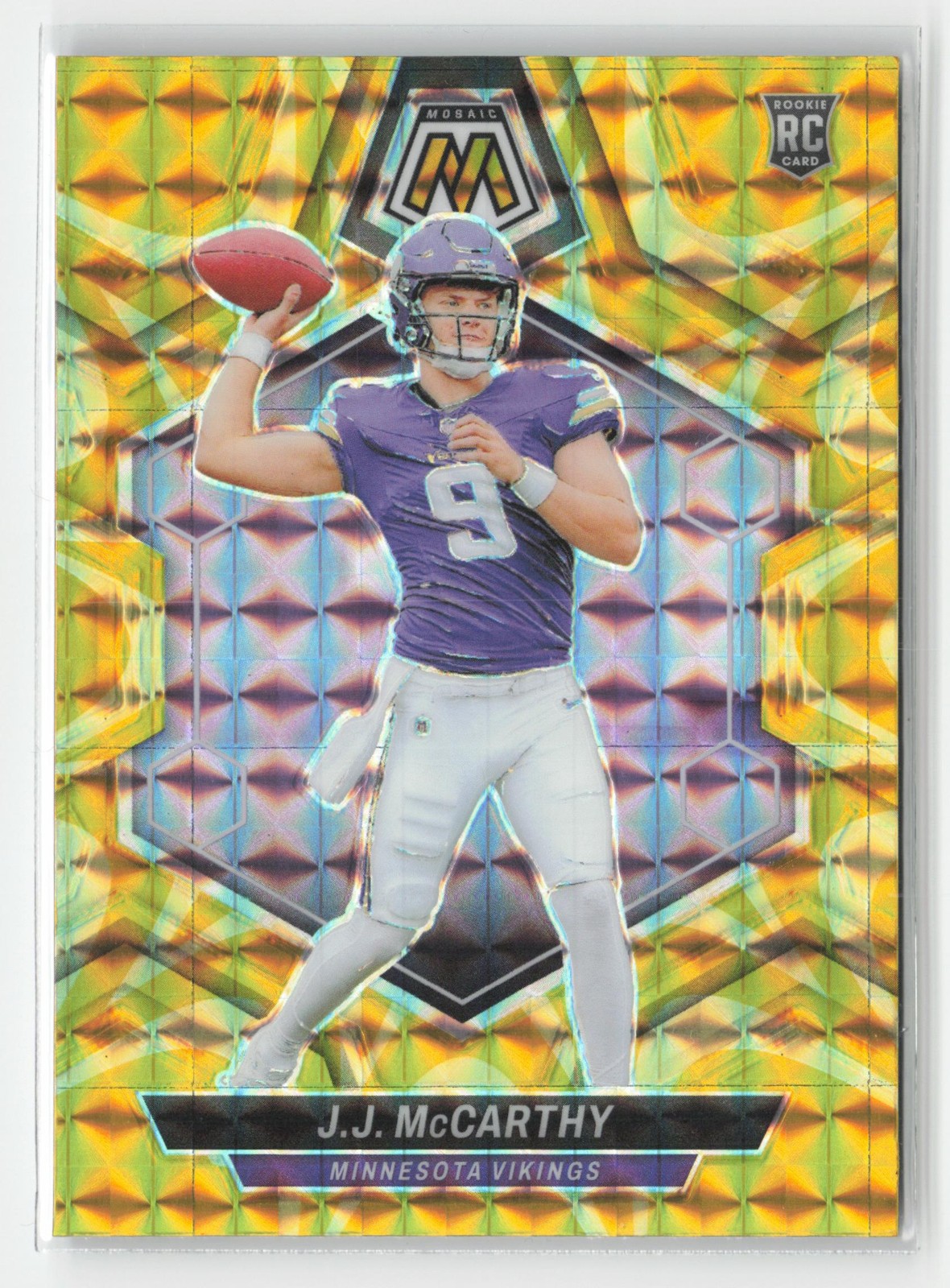 J.J. McCarthy 2024 Panini Mosaic #310 Mosaic Reactive Yellow