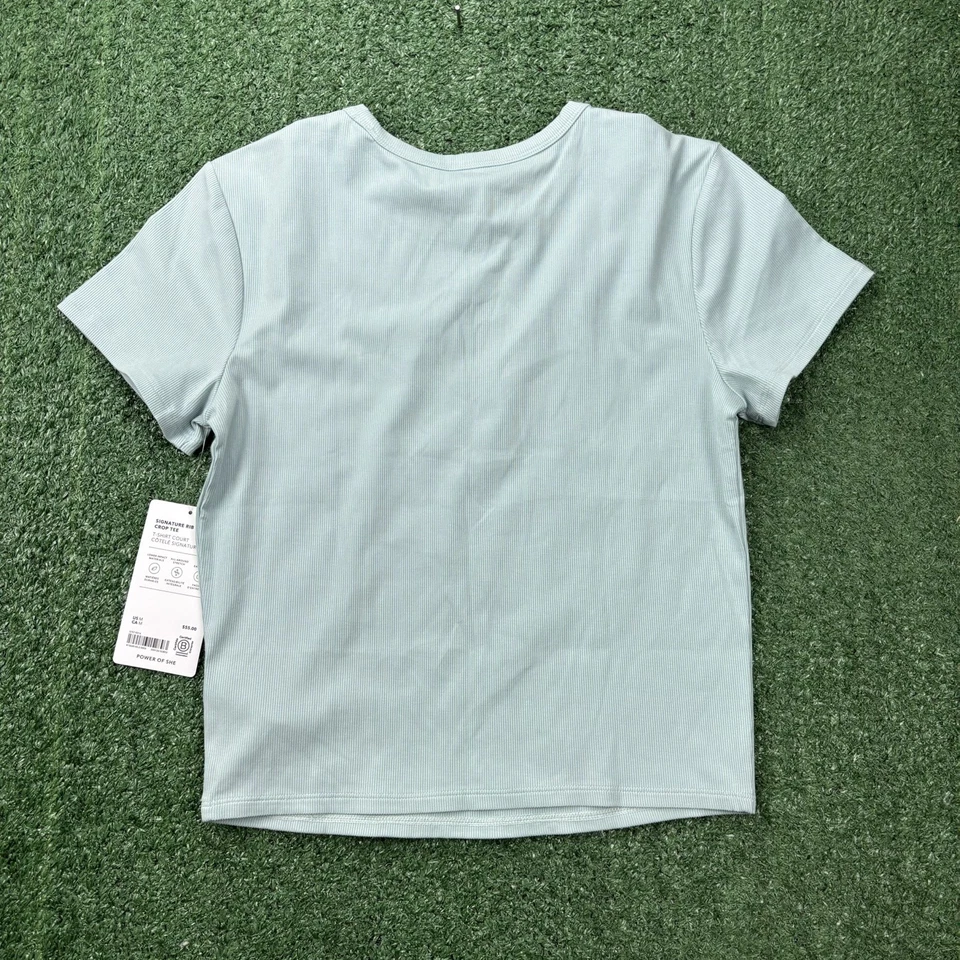 Nueva con etiquetas Camiseta corta acanalada Athleta Signature para mujer mediana verde menta (55,00) Foto 4 de 4