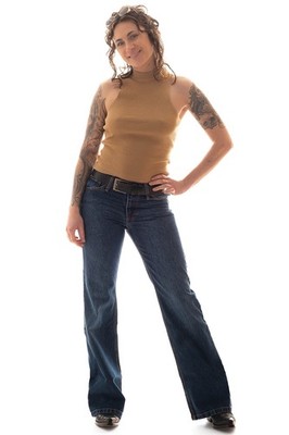 Comycom Damen Bootcut Jeans STAR CUT PARADISE