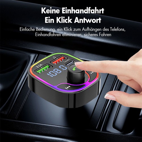 Trasmettitore FM Bluetooth 5.0 Radio USB MP3 Caricabatteria Auto Accendisigari - Foto 6 di 20