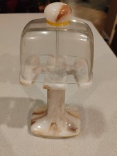 Covered Pedestal Toothbrush Holder Vintage Holds 4 Toothbrushes Faux Marble 70s