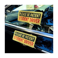 Stickios Student Driver Stickers Non-Magnetic for Cars Windows - Reusable...