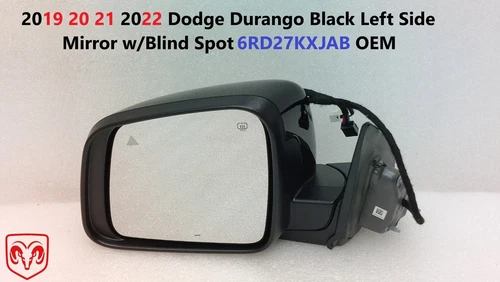 2019 20 21 2022 Dodge Durango Black Left Side Mirror w/Blind Spot 6RD27KXJAB