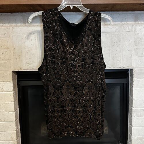 Vikki Vi - Black & Gold Metallic Jacket & Tank - Size 3X - Picture 3 of 12
