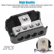 2Pack Power Ground Amp Distribution Block 0/2/4 Gauge Input 4/8/10 Gauge Output