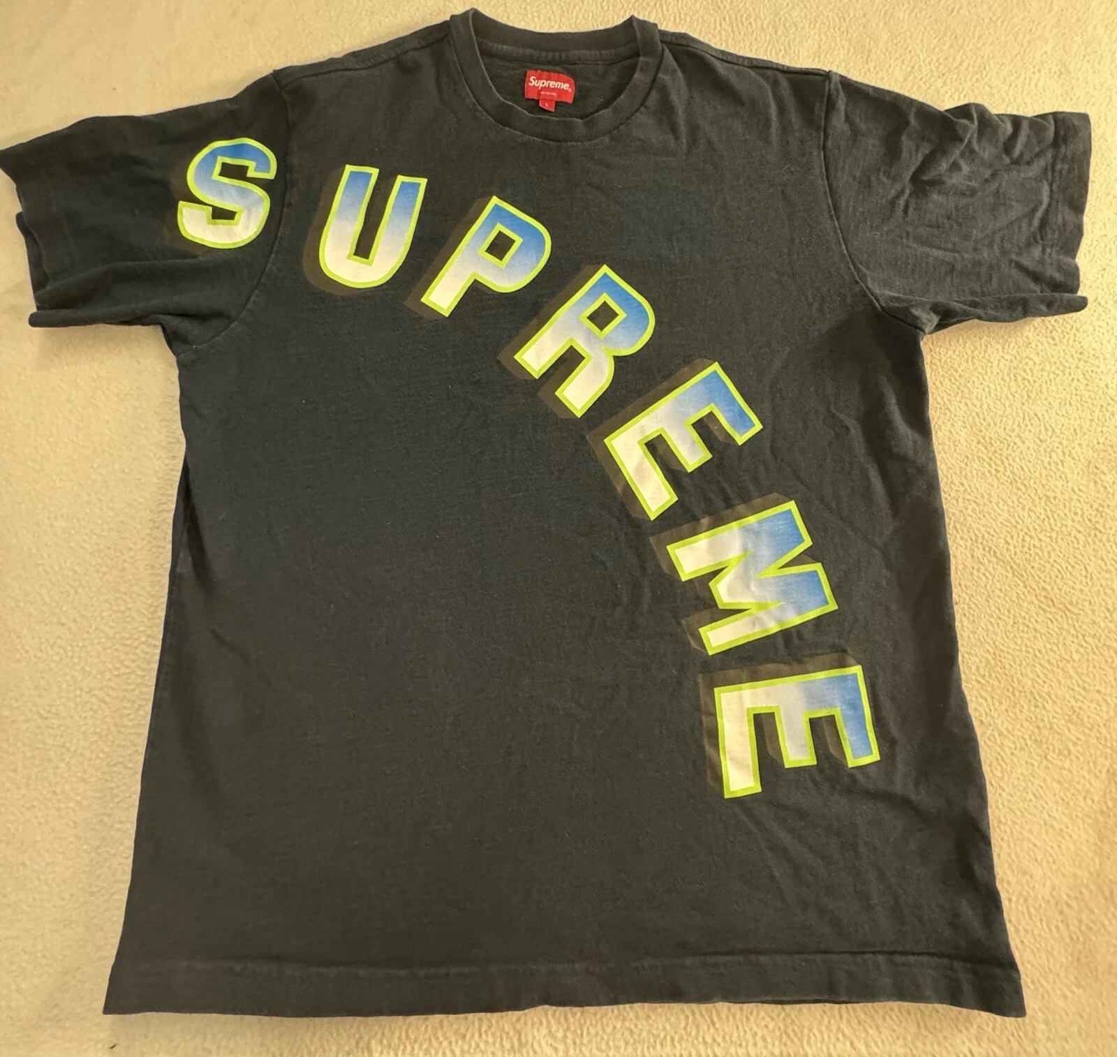 Tshirt bleu marine Supreme Gradient Arc 2018 taille L