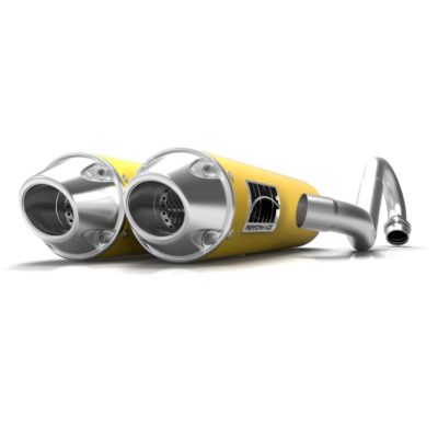 HMF Performance Yellow Dual Full System Exhaust Euro Cap Can-Am Renegade 1000