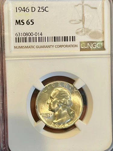 1946 D Washington Quarter MS65 - NGC Certified Silver 25c (#014)