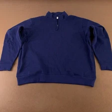 Augusta Sportswear Adult XL Navy Blue Pocketed 1/4 Zip Pullover Sweatshirt New
