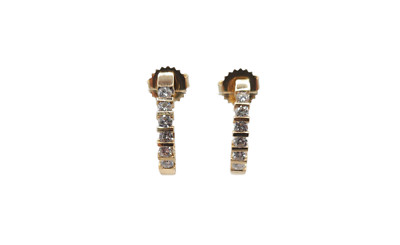 14K Gelbgold Diamant Halbcreolen - RL0151