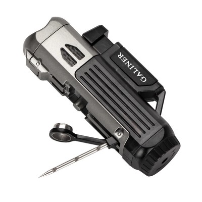 Metal 3 In1 Cigar Lighter Drill Holder Torch With Gift Box Multi-Functional Tool