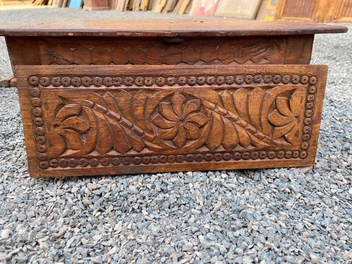1700 Ancient Wooden Hand Carved Floral Beautiful Wall Hanging Panel - Picture 4 of 5