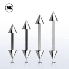2pcs. 20G 316L Surgical Steel Spike Ends Barbell Eyebrow Ring Helix Tragus