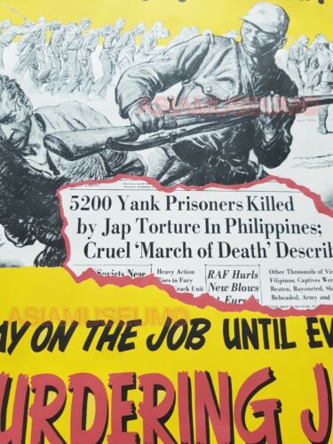 1943 USA JAPAN ARMY SOLDIER BATAAN DEATH MARCH PHILIPPINES WAR PROPAGANDA POSTER - Picture 9 of 11