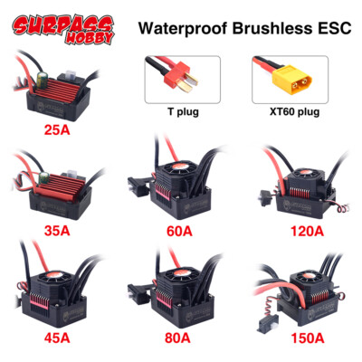 SURPASS HOBBY 150A 80A 120A 25A 35A 45A 60A ESC für 1/8 1/10 1/12 RC Auto Motor