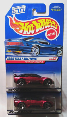 (Lot of 2) - HOT WHEELS - 1999 f.e.'s  #7/26 - PONTIAC RAGEOUS - Red - NEW - MIP
