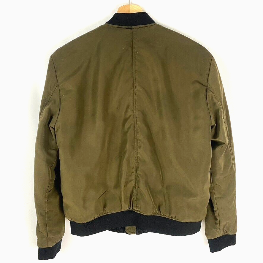 ZARA オリーブグリーン ライダースジャケット M ZARA - ZARA / ザラ レザーライダースジャケット バイカー