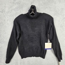 Vtg NWT Valerie Stevens Sweater PM Black Turtleneck Wool Angora Luxury Knit