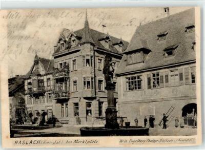 51881046 - 7612 Haslach Marktplatz Metzgerei Ludwig Sahl Wursthandlung Brunnen