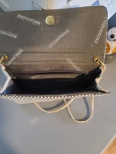 Whiting Davis White Metal Mesh Clutch Purse Shoulder Bag Removeable Strap