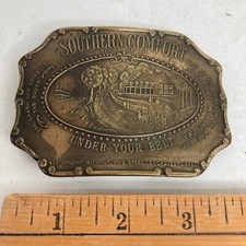 VINTAGE Brass 1970s SOUTHERN COMFORT UNDER YOUR BELT Whiskey Belt Buckle
